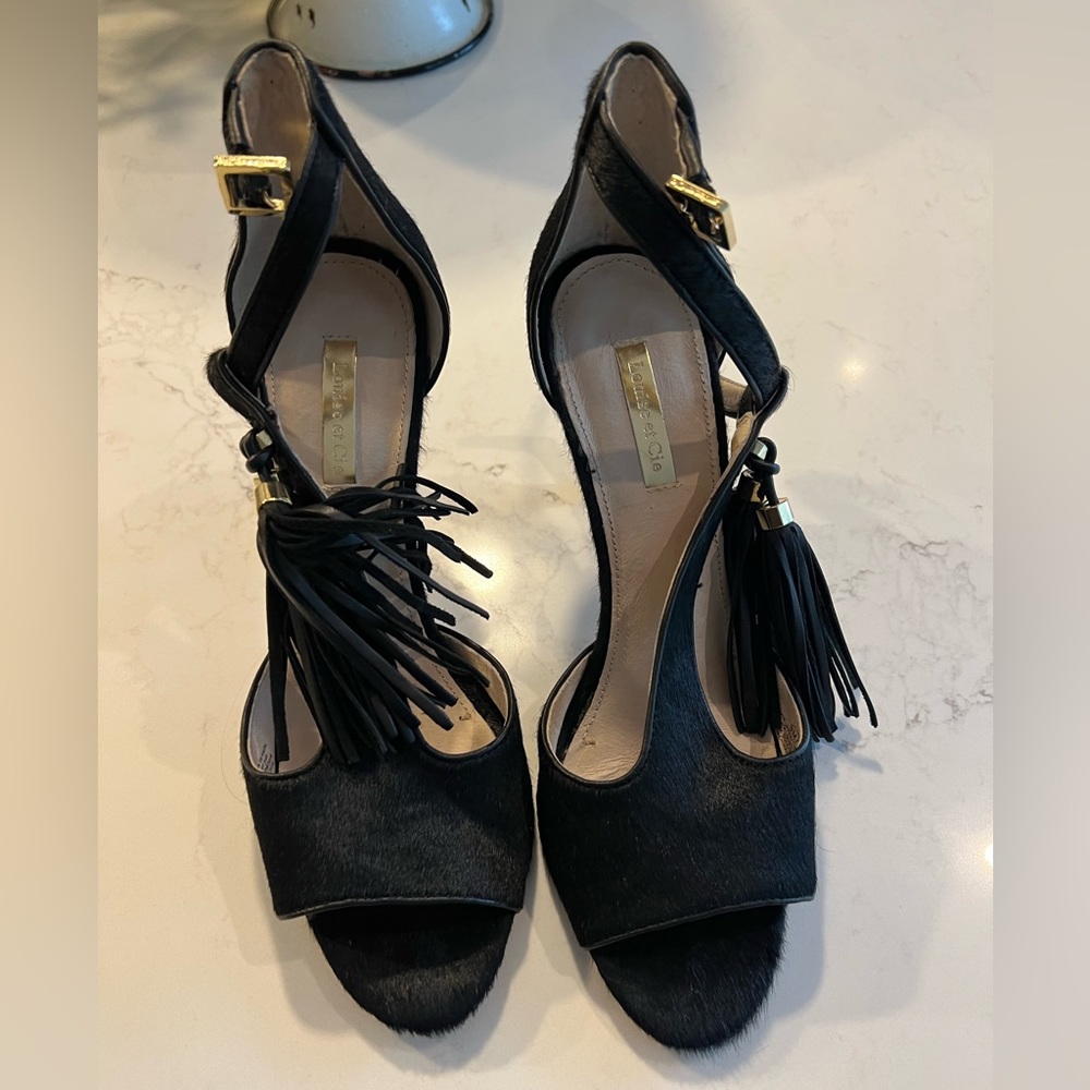 Black suede 3” heels